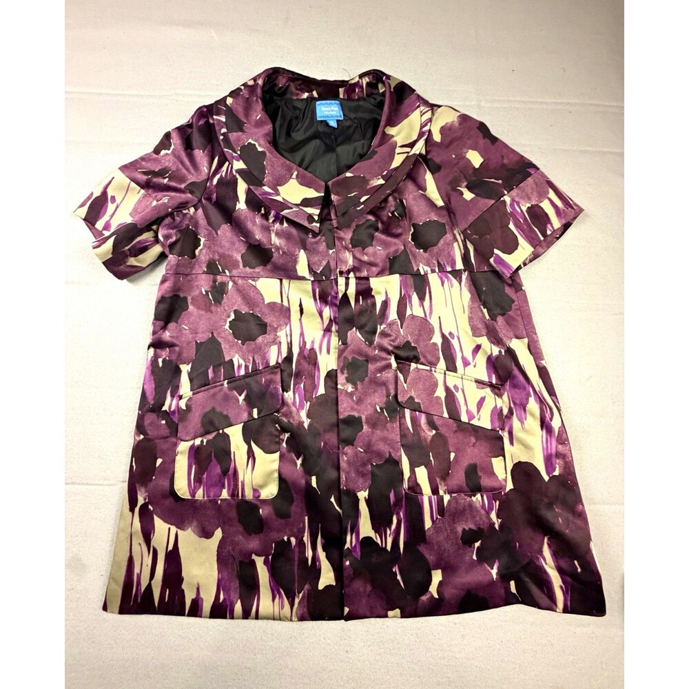 Simply Vera Vera Wang Women’s Floral Button Front Collared Lined Jacket XL